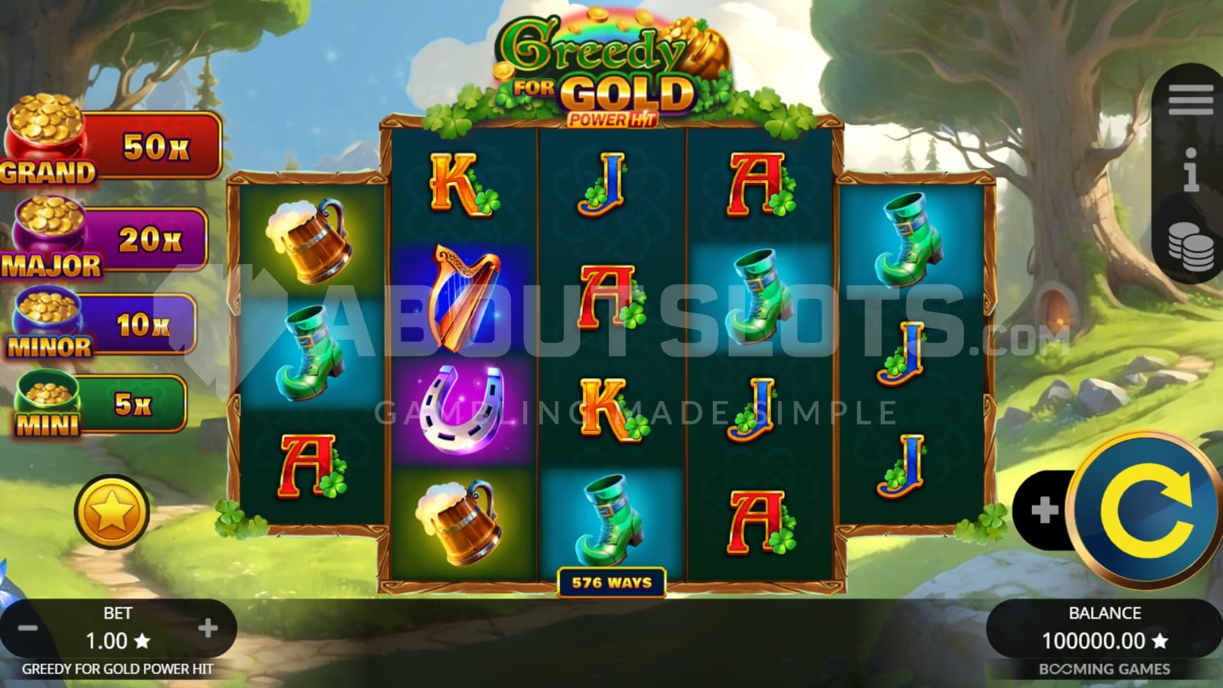 Progressive Jackpot on left side