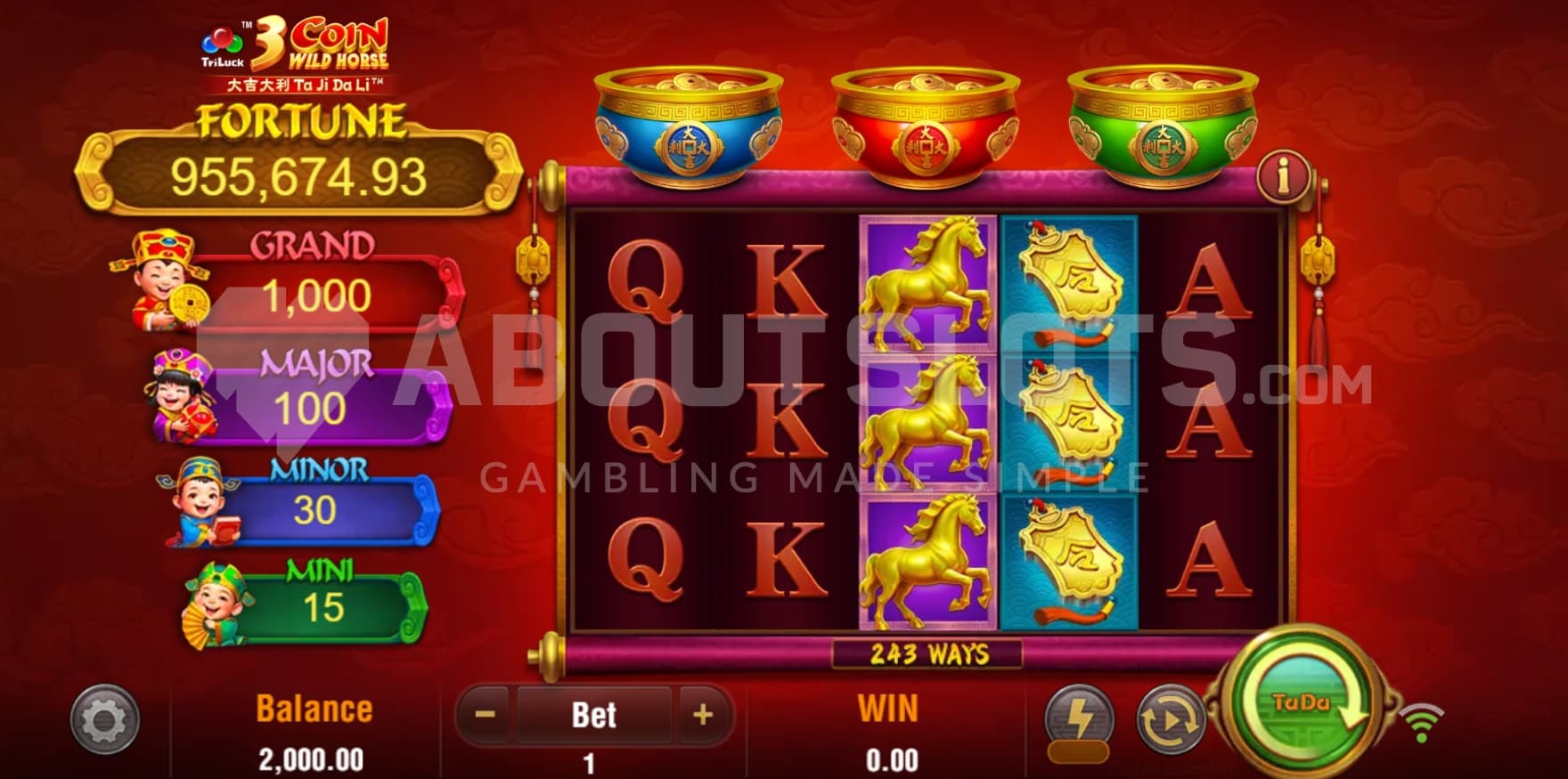 Jackpots on left side