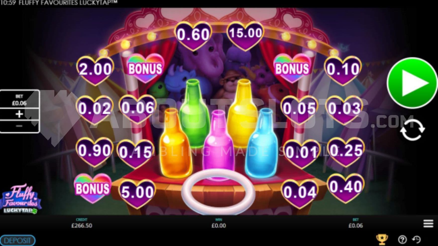 Throw the ring on the flasks