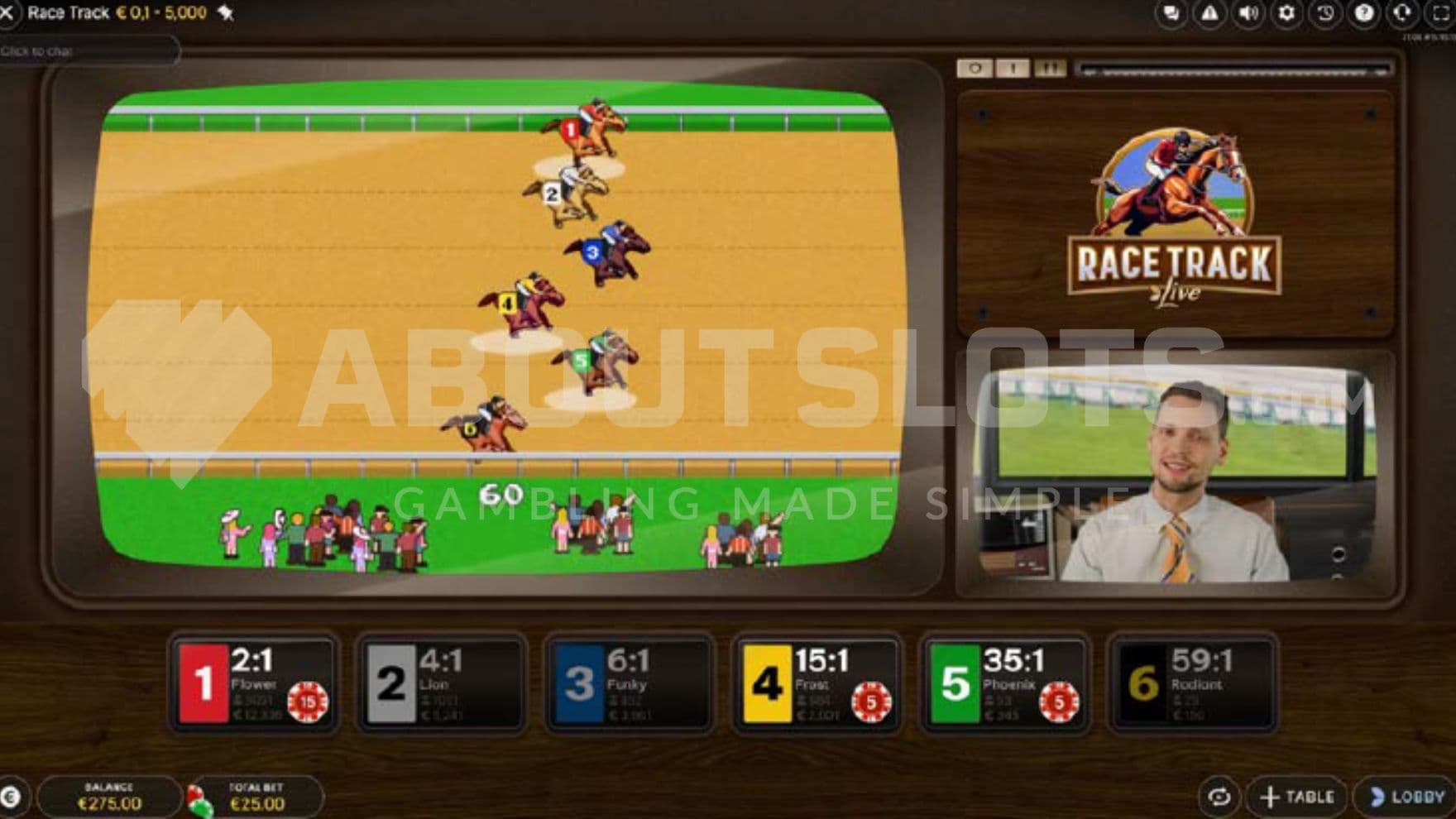 Live Host commentating the action