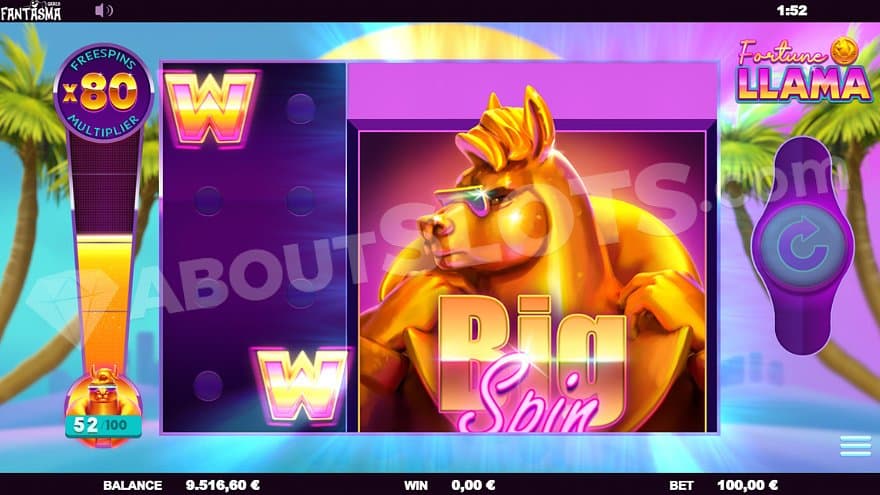 A huge 4x4 Llama Symbol on reels 3, 4, 5, and 6.