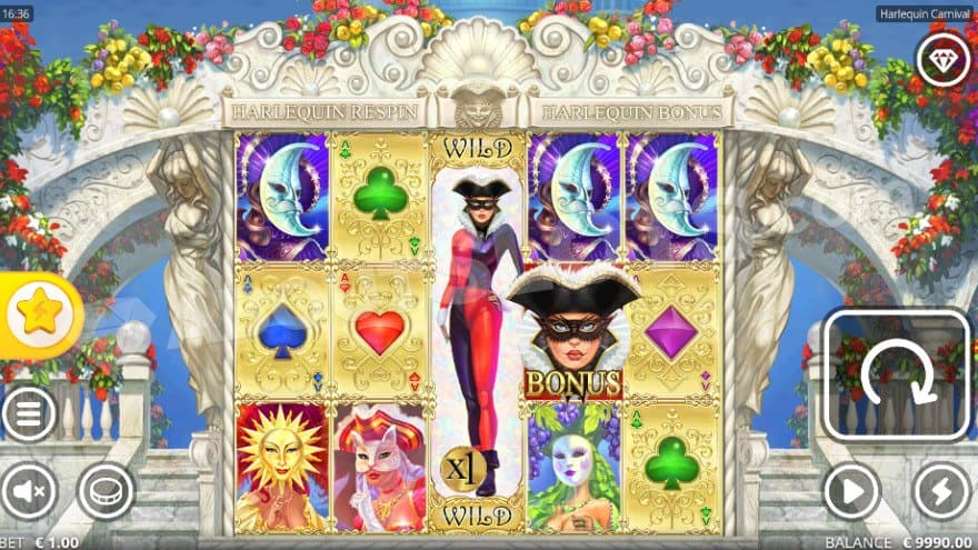 Base game with a fully expanded wild on the middle reel.