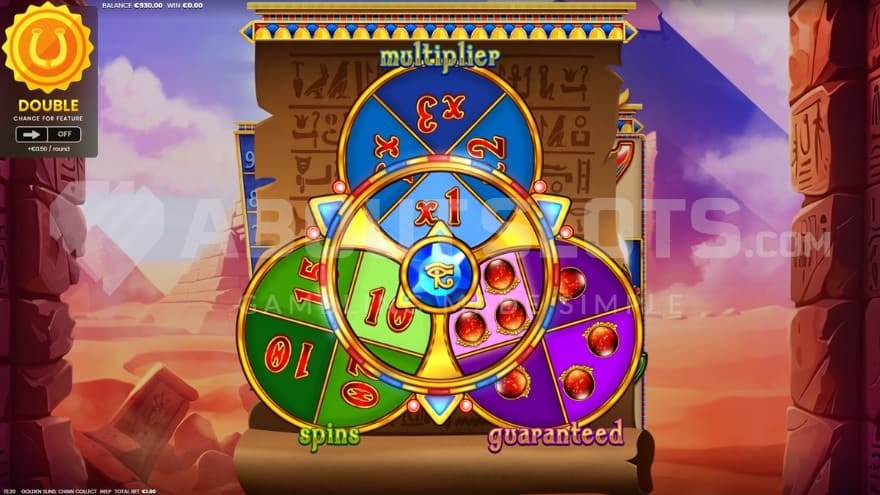 Free Spins Wheel being active on the screen.