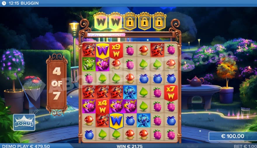 Normal bonus game with various wild symbol types on the reels.
