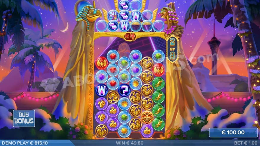 Bonus game with a 4X win multiplier being present above the main reels.