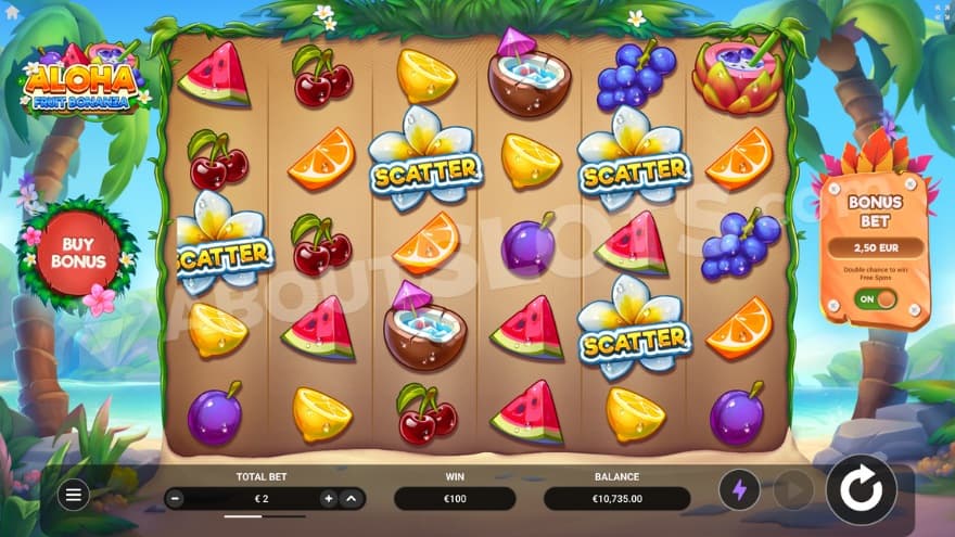 An image of 4 Scatter symbols landing, triggering Free Spins