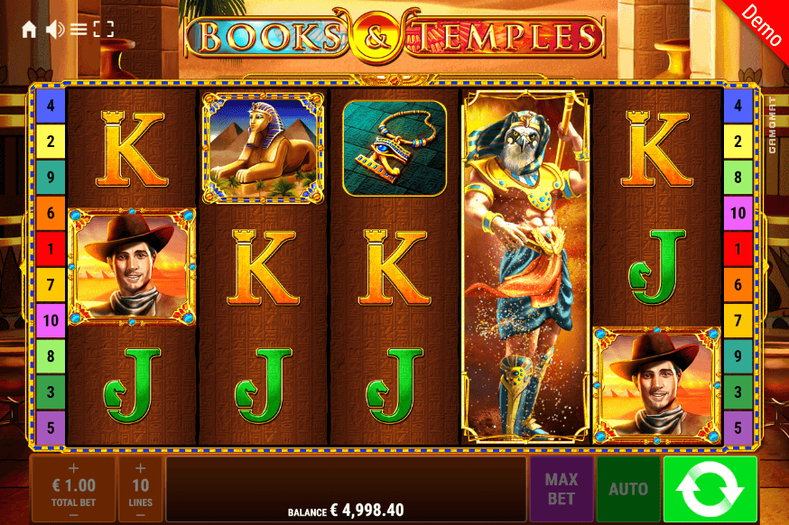 Books and Temples slot gameplay