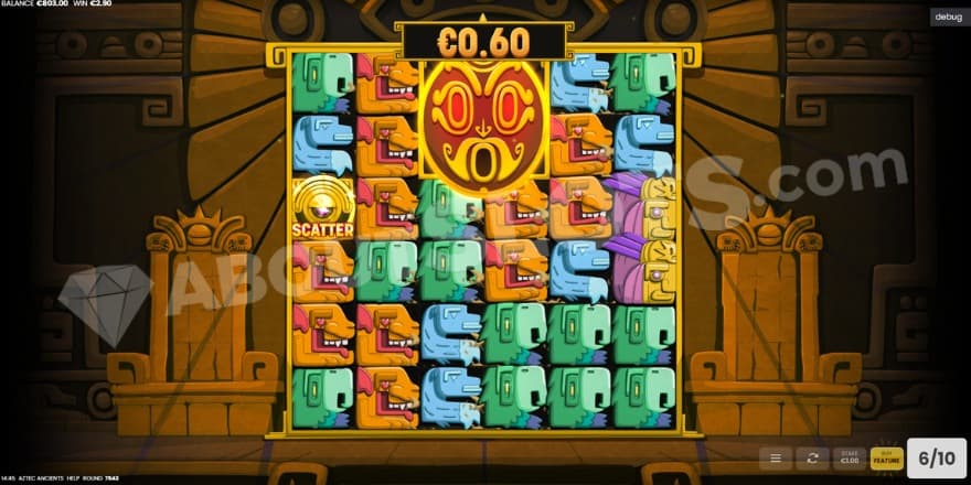 An image of the Aztec Sun in the Free Spins