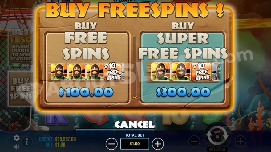 Bonus buy feature with two options to choose from.
