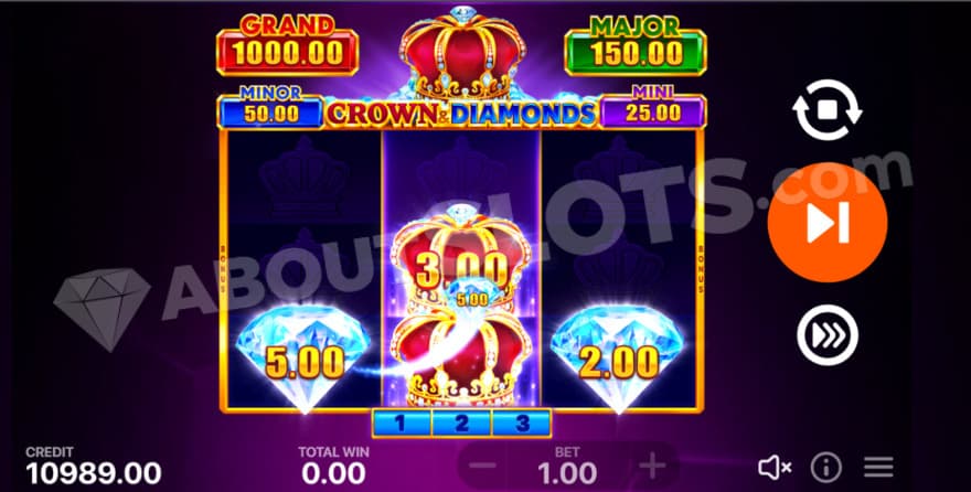 Bonus game with cash symbol collections taking place.