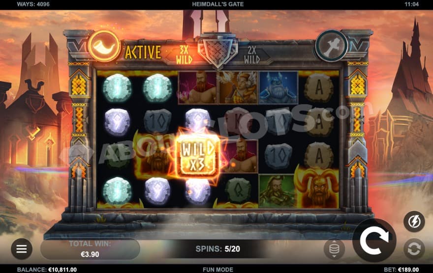 Bonus game with a wild 3X symbol on the reel.
