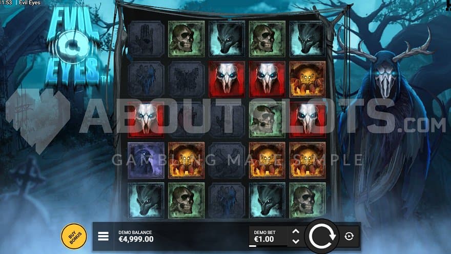A casino slot on a spooky graveyard.