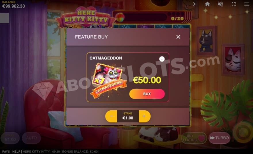 Bonus buy feature with one option to choose from.