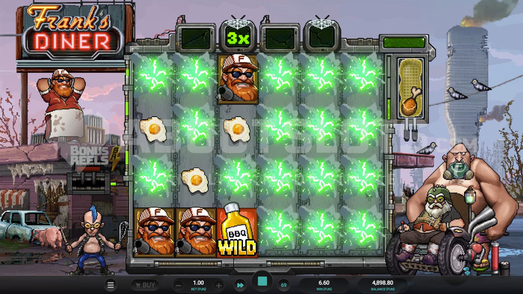 Re-spin triggered by forming a win with a Gold Wild symbol.