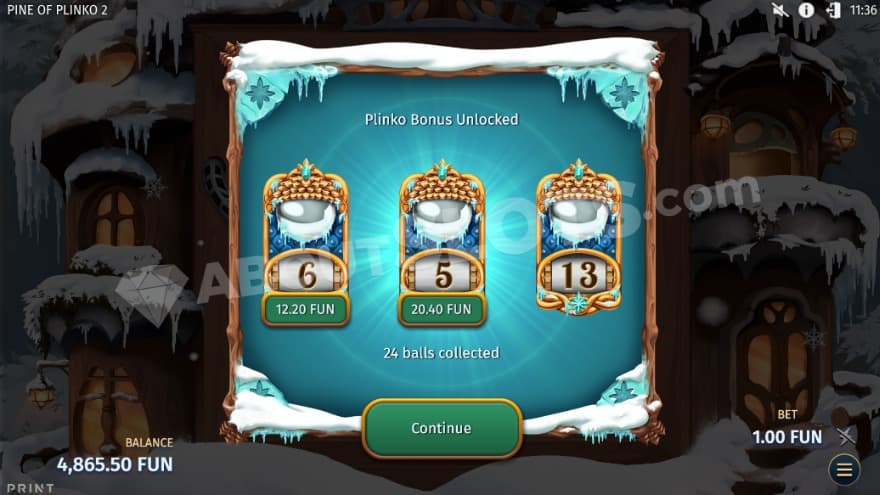 Intro to the plinko bonus with a option to re-roll scatter symbols.