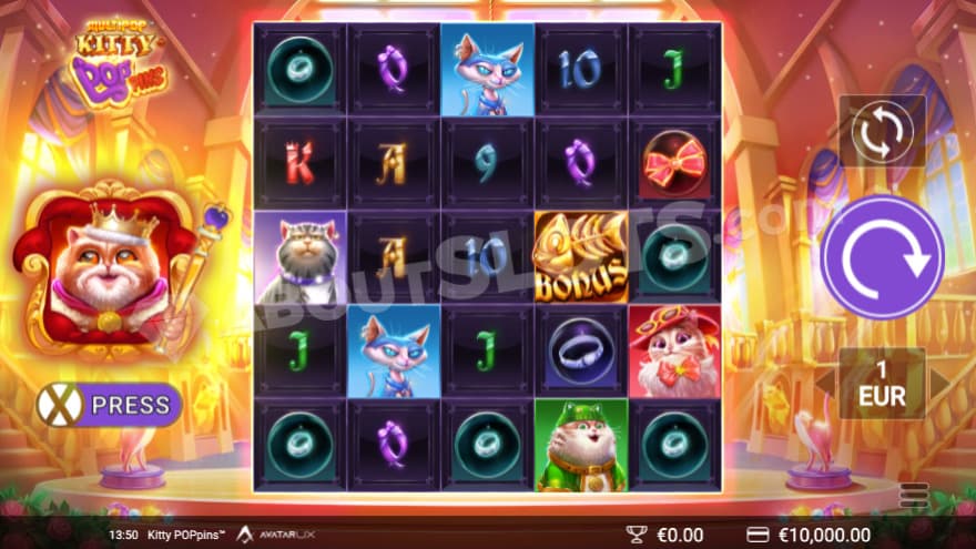 Base game with the king cat to the left.