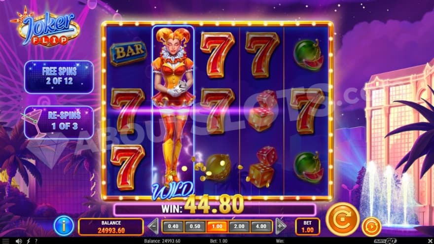 Walking Wild feature with a fully expanded wild on the second reel.