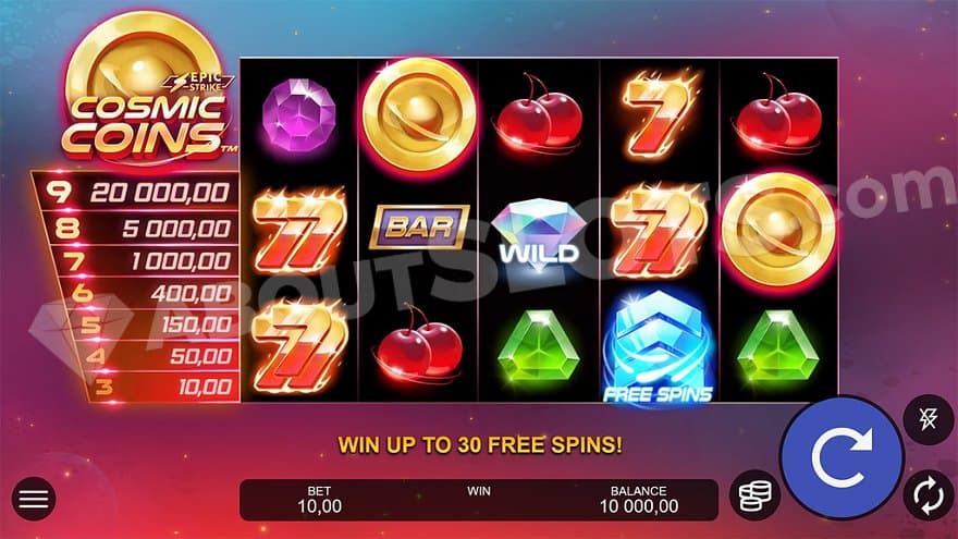 A casino slot in an infinite space.