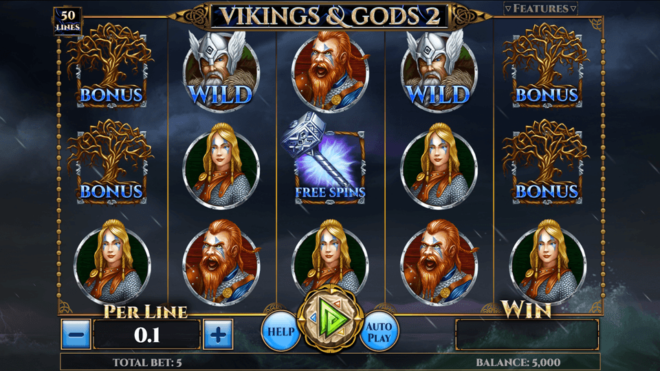 Vikings and Gods 2 slot gameplay