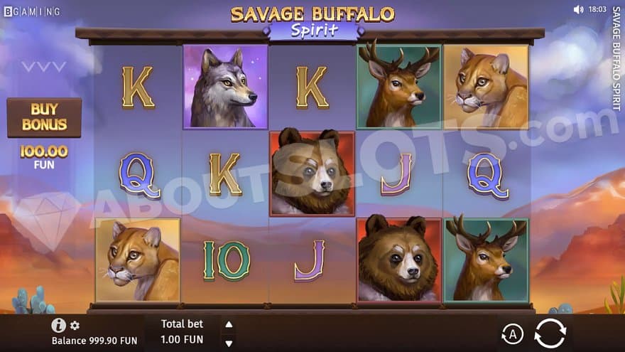 Animal symbols in a desert landscape. 