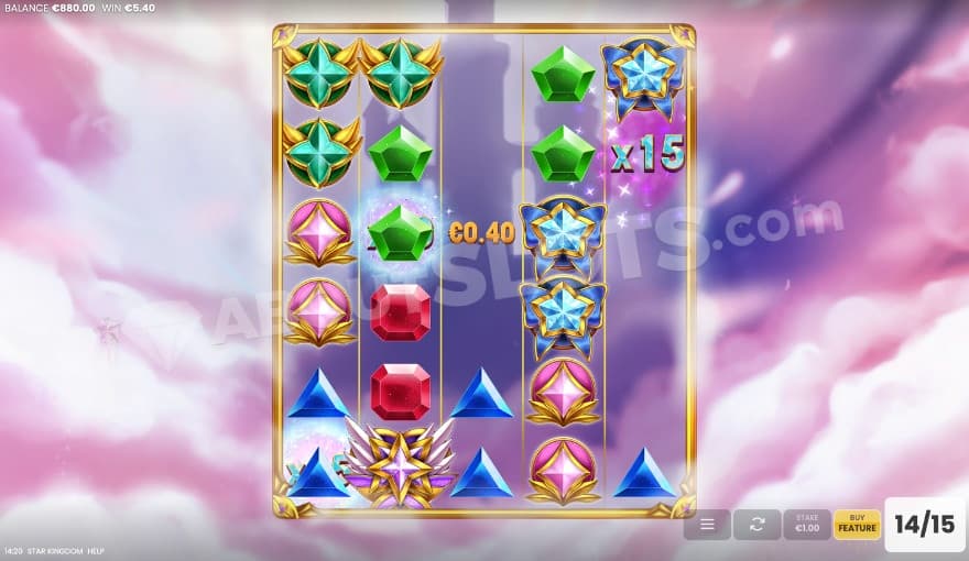 Bonus game with a 15X multiplier on the last reel.