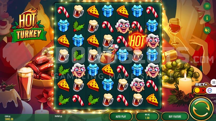 A casino slot with a dinner theme.