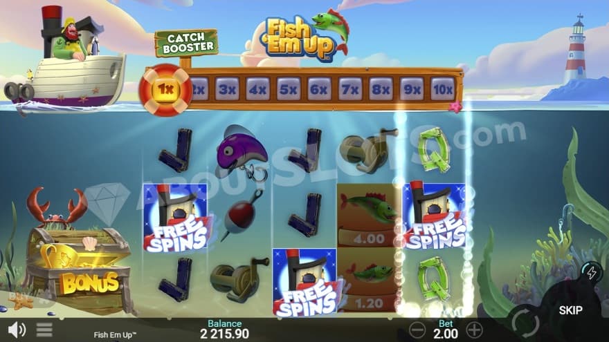 Free Spins bonus game activation.