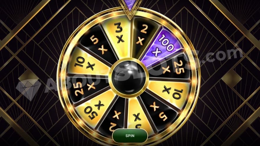 Bonus wheel feature with a max multiplier of 100X.