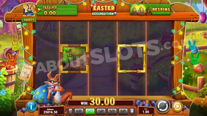 Foxy Loot Symbol being present during the respins feature.