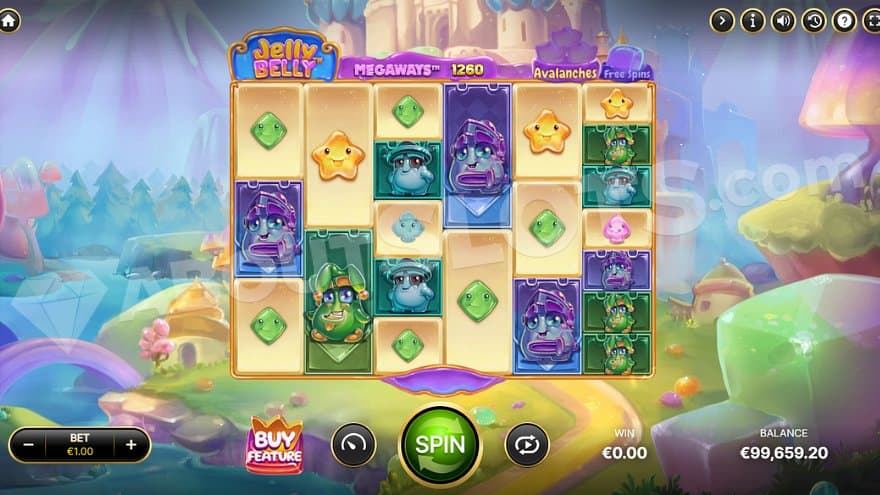 A casino slot in a fantasy world with jelly figures.