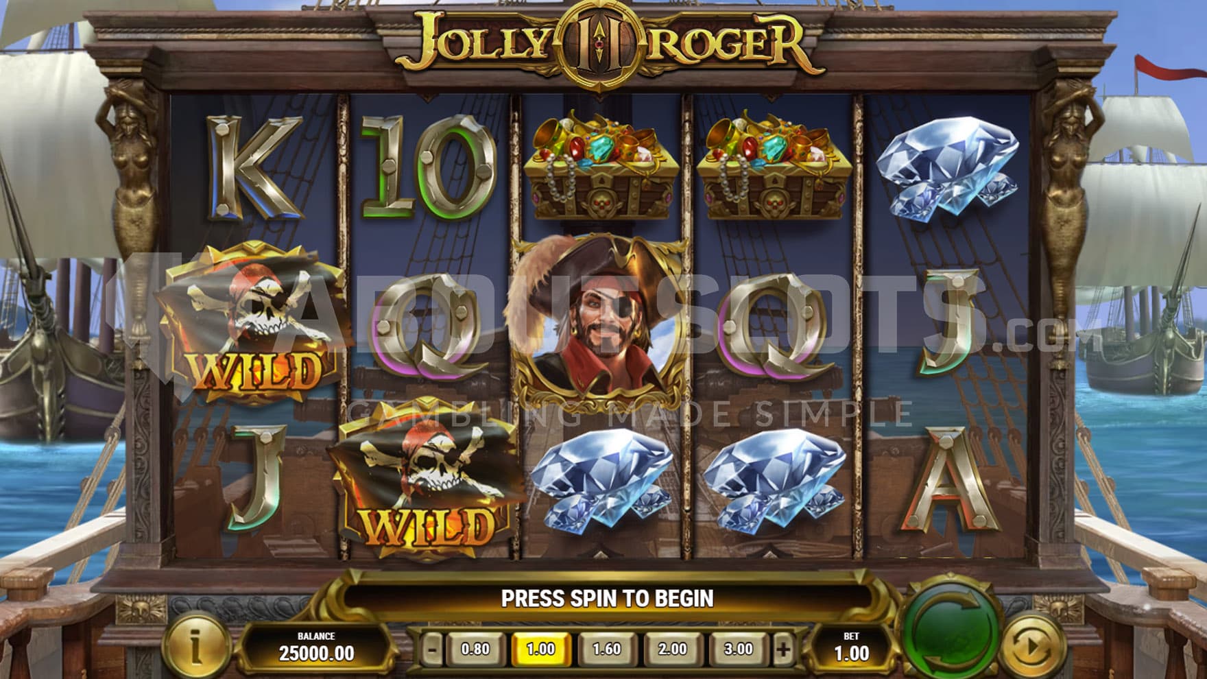 Base Game view of a 5x3 grid on a backdrop of an armada of ships.