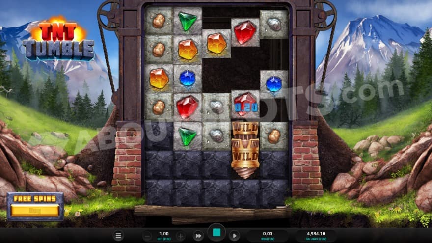 A wild drill symbol being present on the fourth reel.