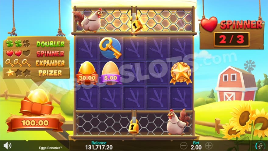 Bonanza Bonus game with 2 spins left.