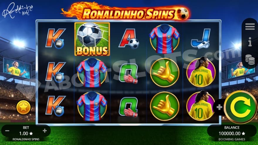 Base game with a football arena in the background.