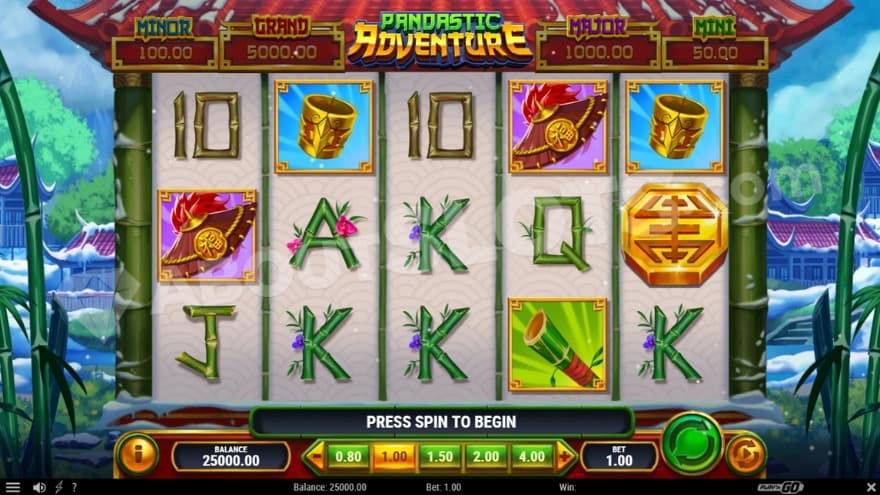 Base game where you can see Jackpots above the reels.