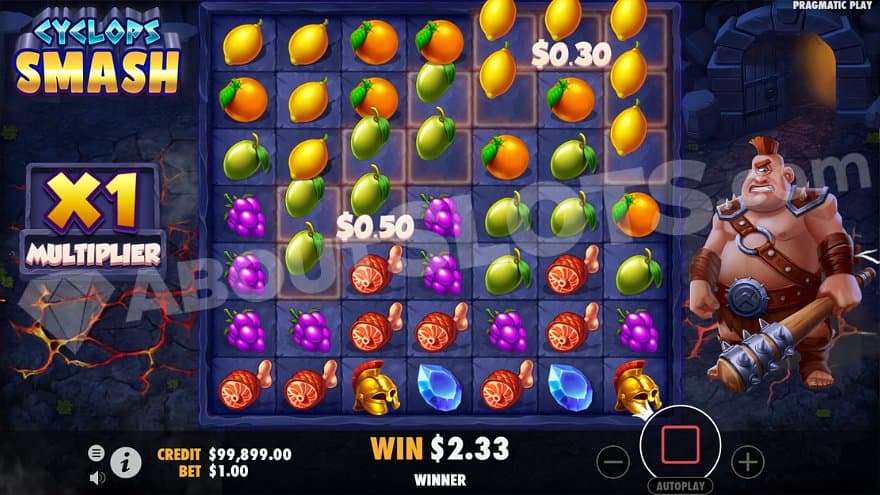 Two cluster wins in the Free Spins.