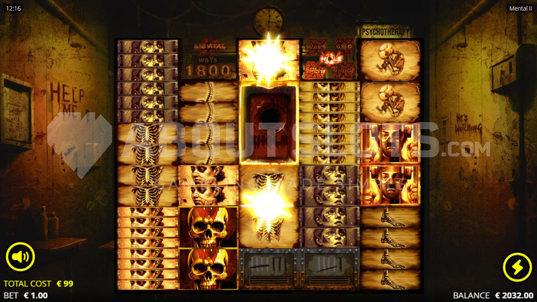 xHole feature triggered in the base game, transforming all symbols on the grid into multiple instances of themselves.