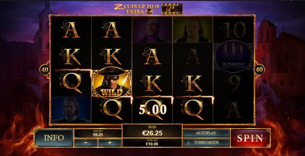 The Mask of Zorro Slot Gameplay