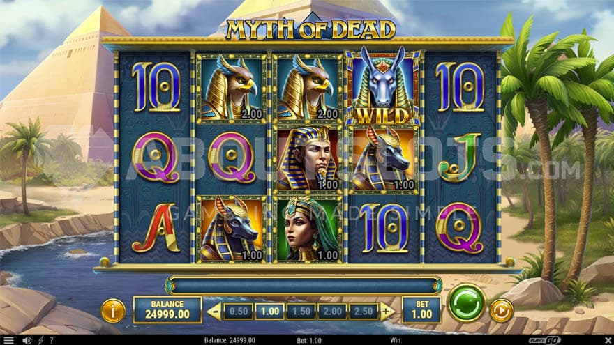 Base game showing a 5x3 grid with a mix of low-paying, high-paying, and special symbols.