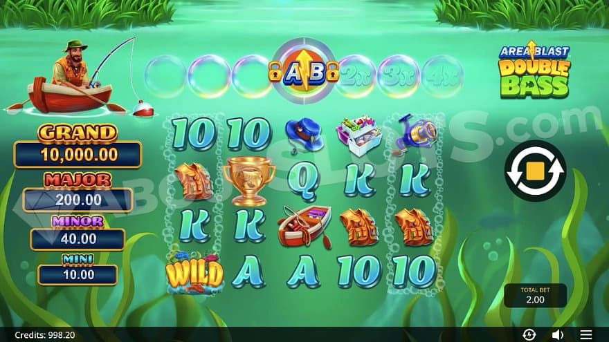 A casino slot on a tranquil lake. 