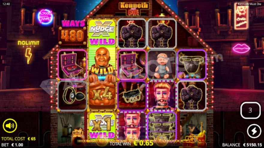 Beefy Spins bonus game with a xNudge wild on the second reel.