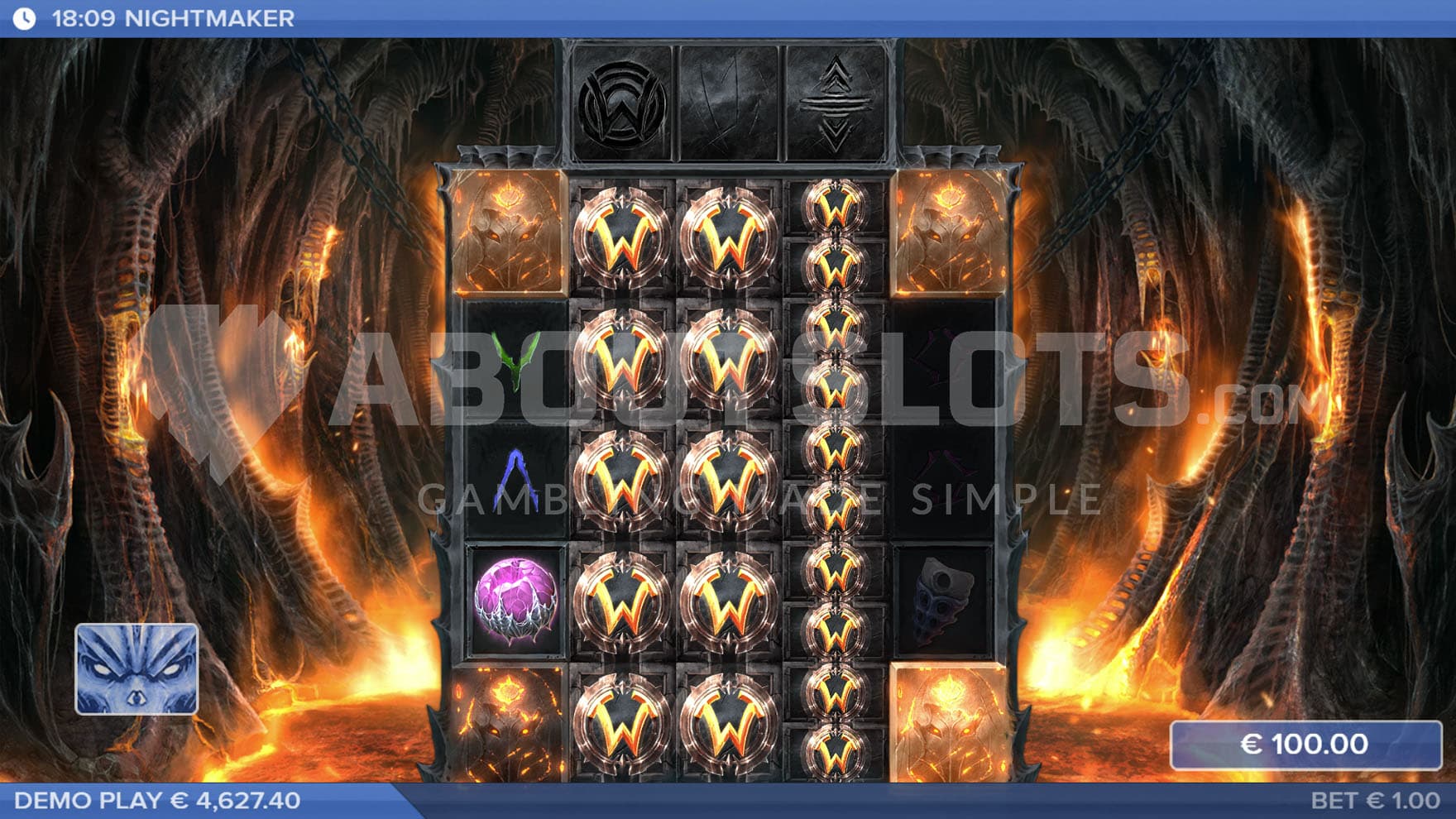 Beast Spin merging three middle reels, triggered from the X-iter menu.