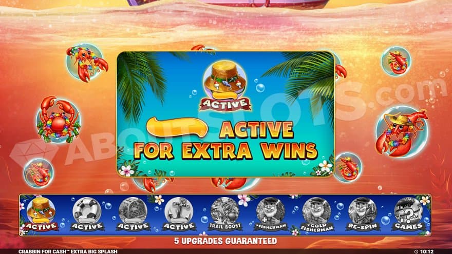 A screen of crustaceans lets the player win help modifiers for the Free Spins.