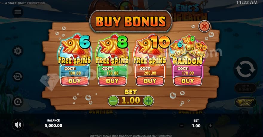 Bonus Buy feature with four options to choose from.