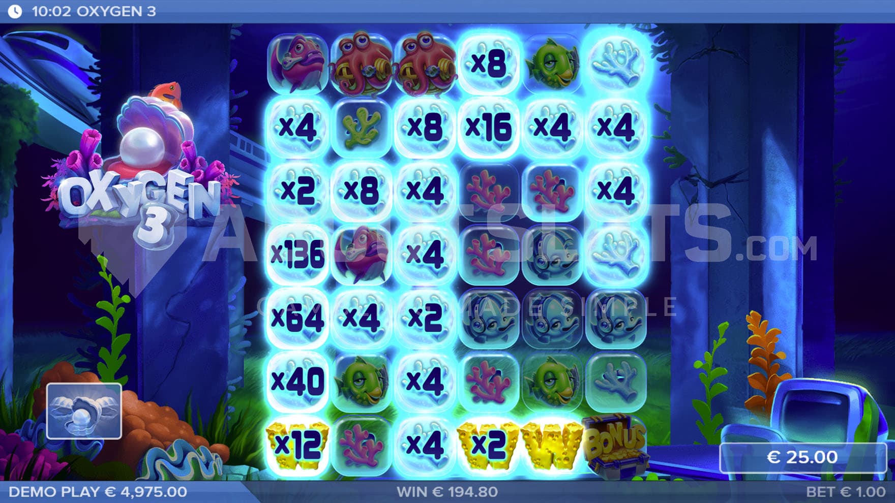 A high win scored in the base game, covering multiple positions with multipliers.