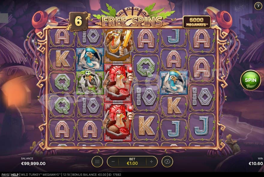 Free Spins bonus game with 6000 ways to win.