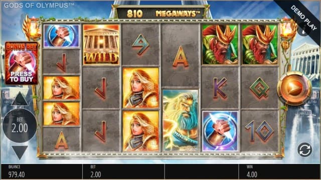Gods of Olympus Slot Gameplay