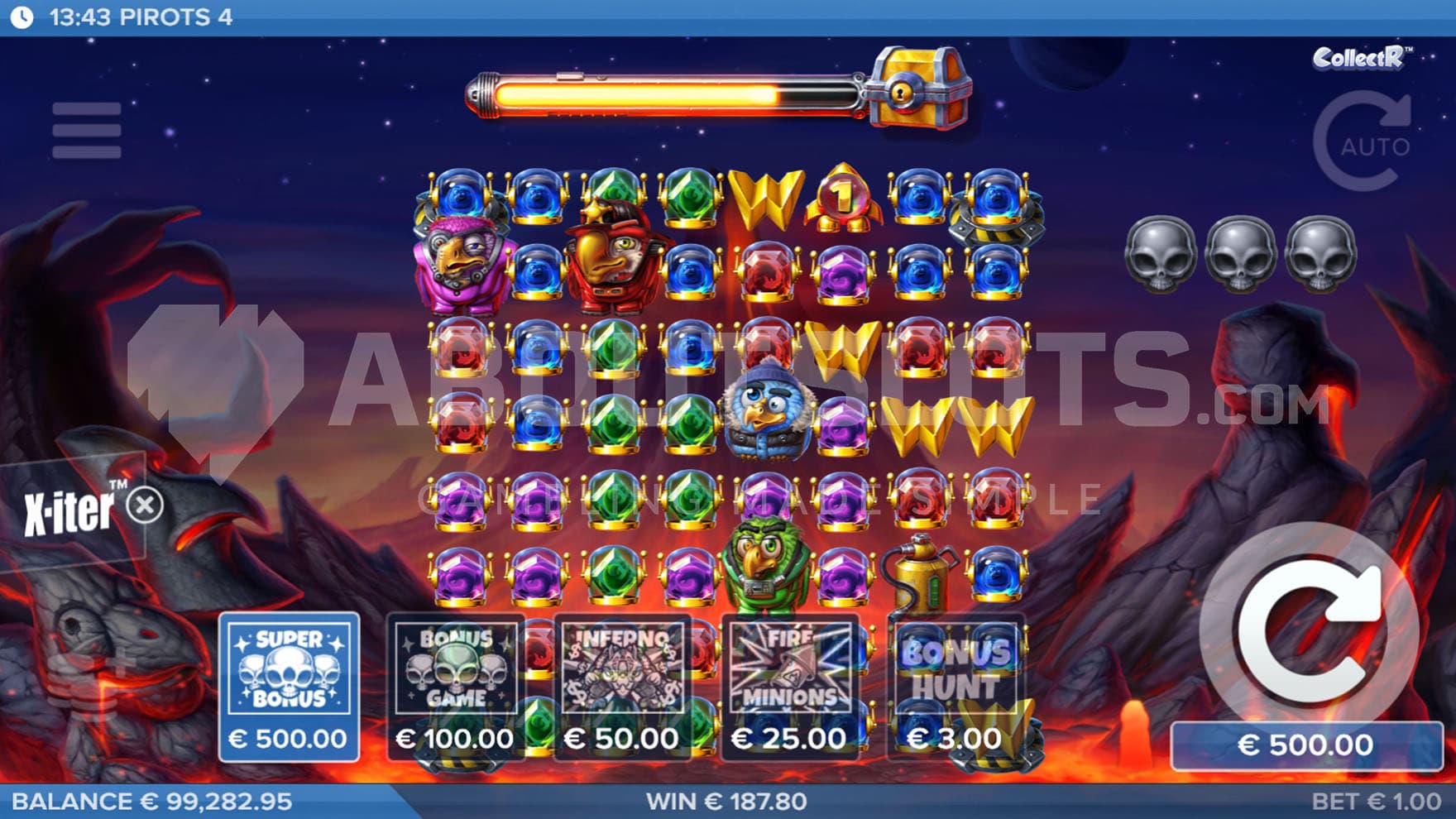 Pirots 4 alternative world, Inferno, set on a fiery planet.