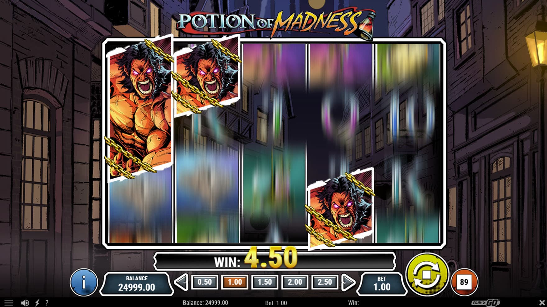 Re-spin feature in progress with 3 Sticky Wilds present, one expanded to a 2x1 size.