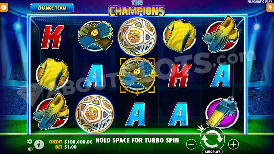 Base game with a football arena in the background.